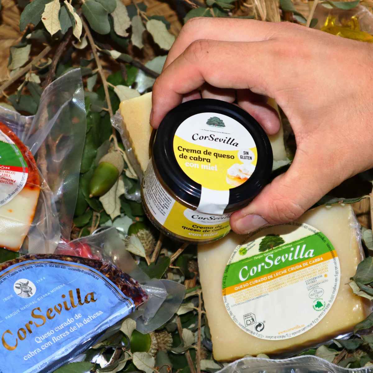 Lote Pasión por el Queso de CorSevilla con seis quesos de cabra y crema de queso con miel